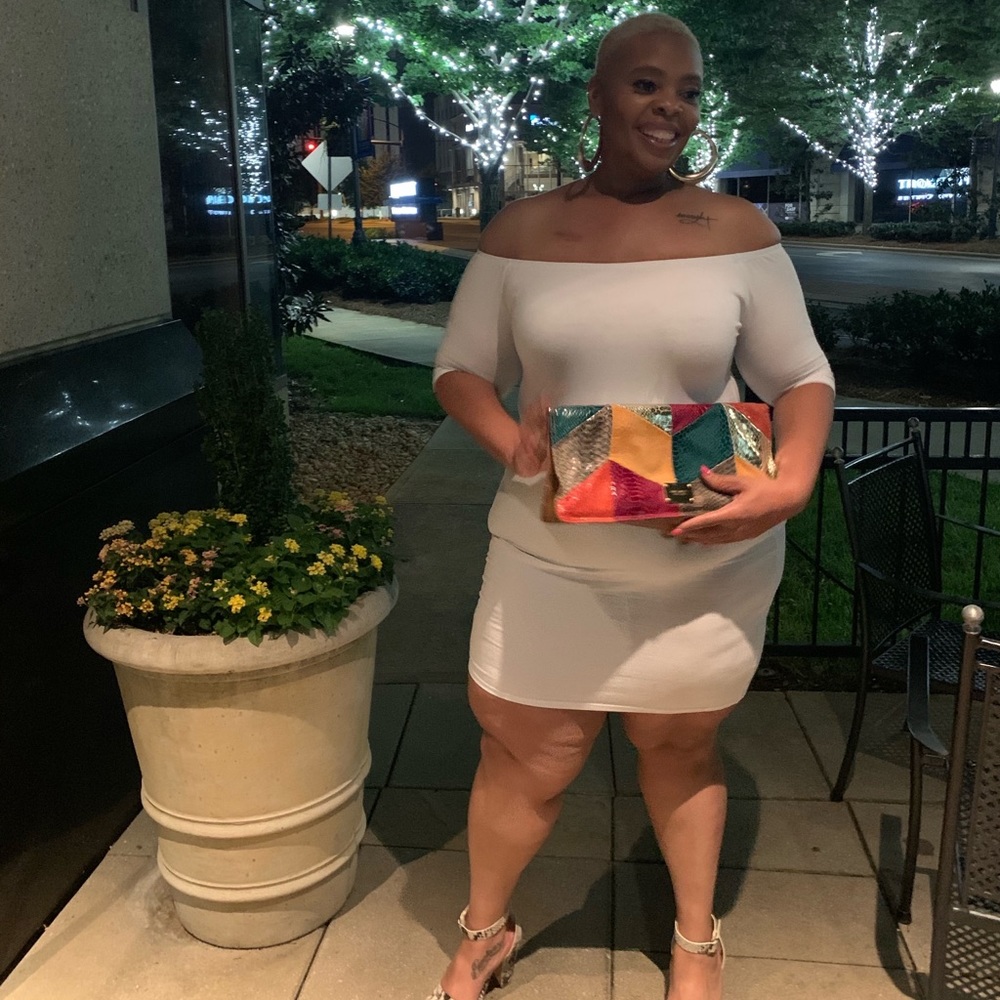 White Off the Shoulder Mini Dress